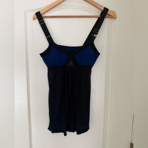 VPL Blue and Black Strappy Tank Top